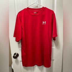 Men’s Red Under Armour Short Sleeve Shirt Size Large